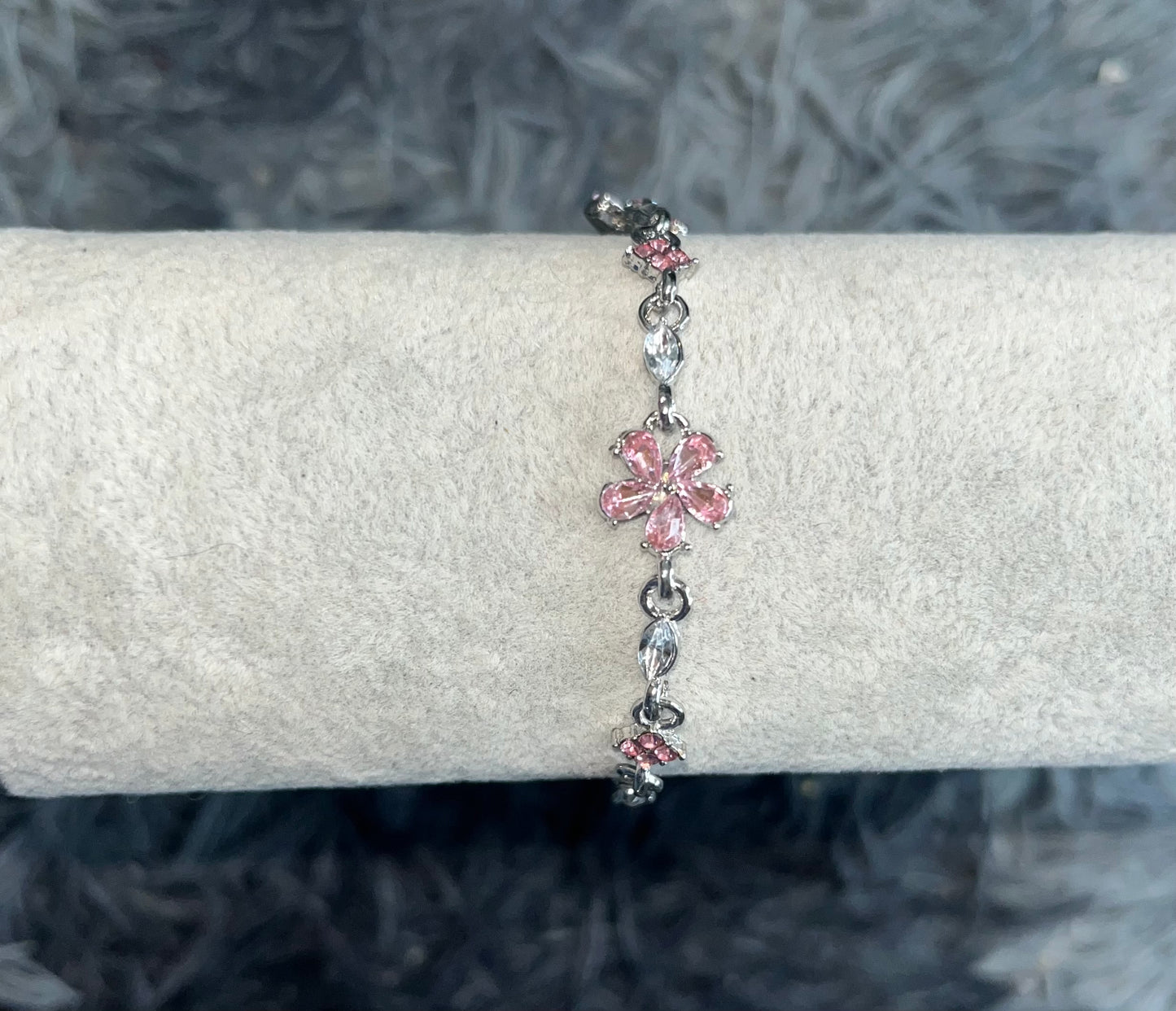 Pink floral bracelet