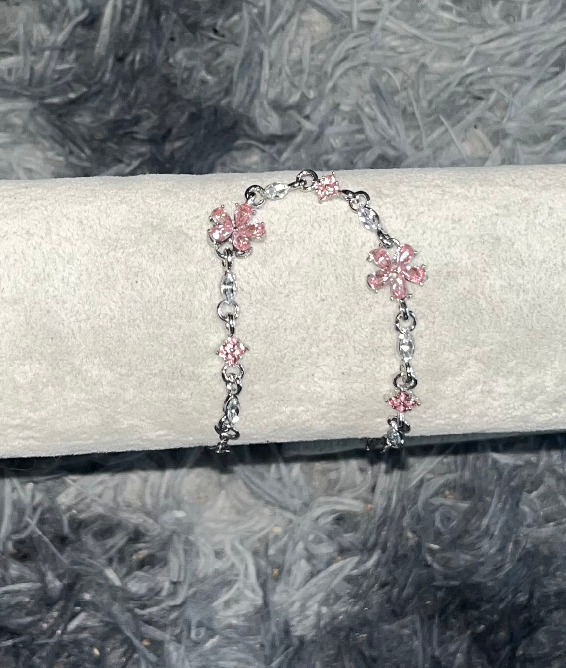 Pink floral bracelet