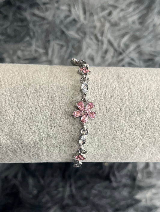 Pink floral bracelet